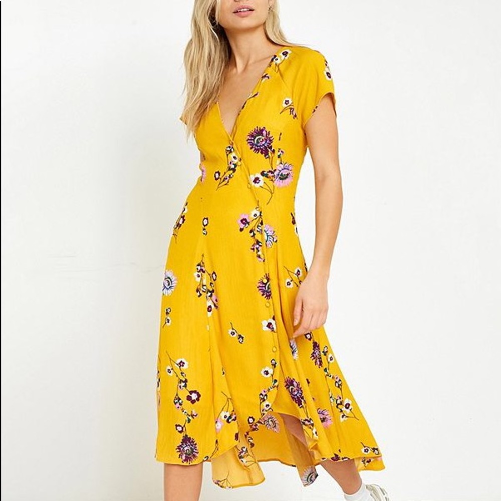 HP ๐นFree people yellow floral midis dress - Picture 1 of 6